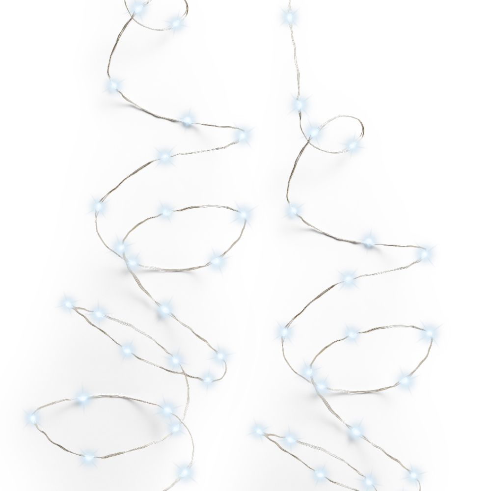 Lumineo 100 Cool White Micro LED Battery Operated String Lights (5m)