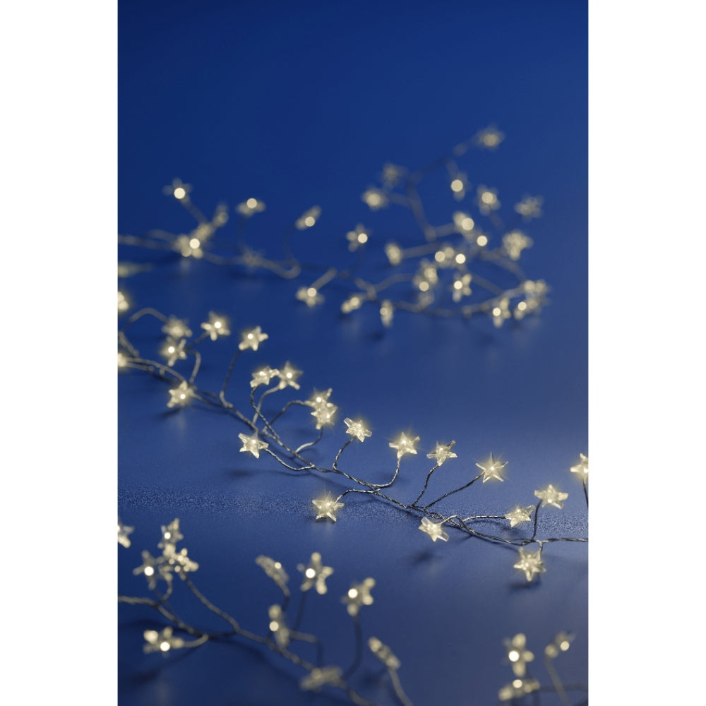 Lumineo 100 Warm White LED Star Micro Wire Battery Compact Lights (1.2m)