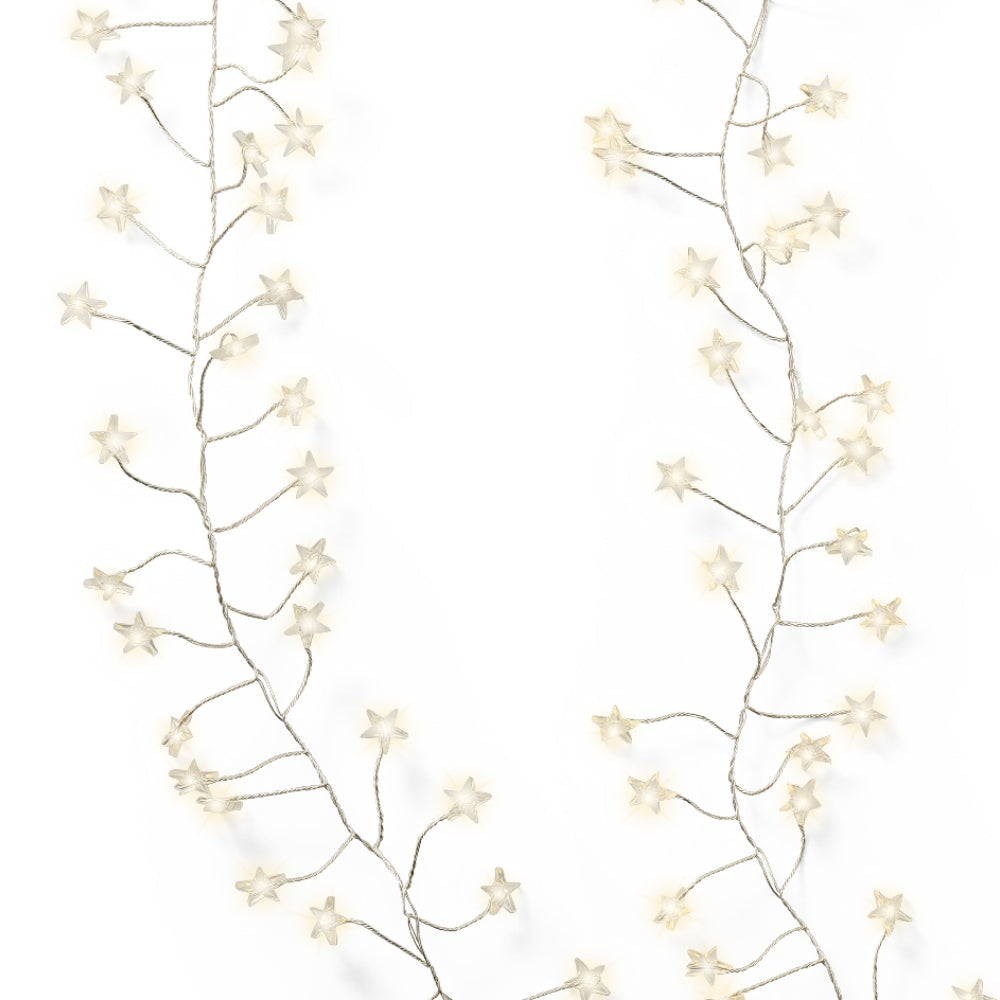 Lumineo 100 Warm White LED Star Micro Wire Battery Compact Lights (1.2m)