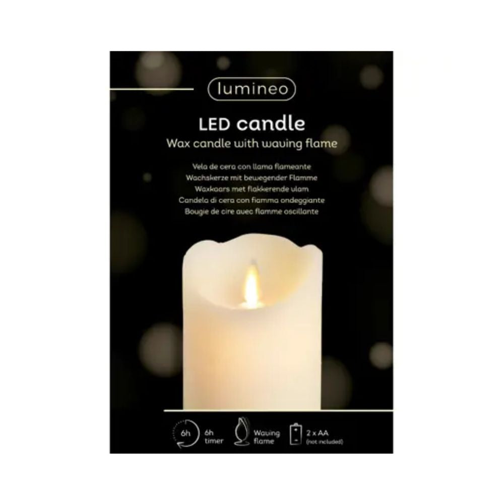 Lumineo 10cm Cream LED Waving Candle