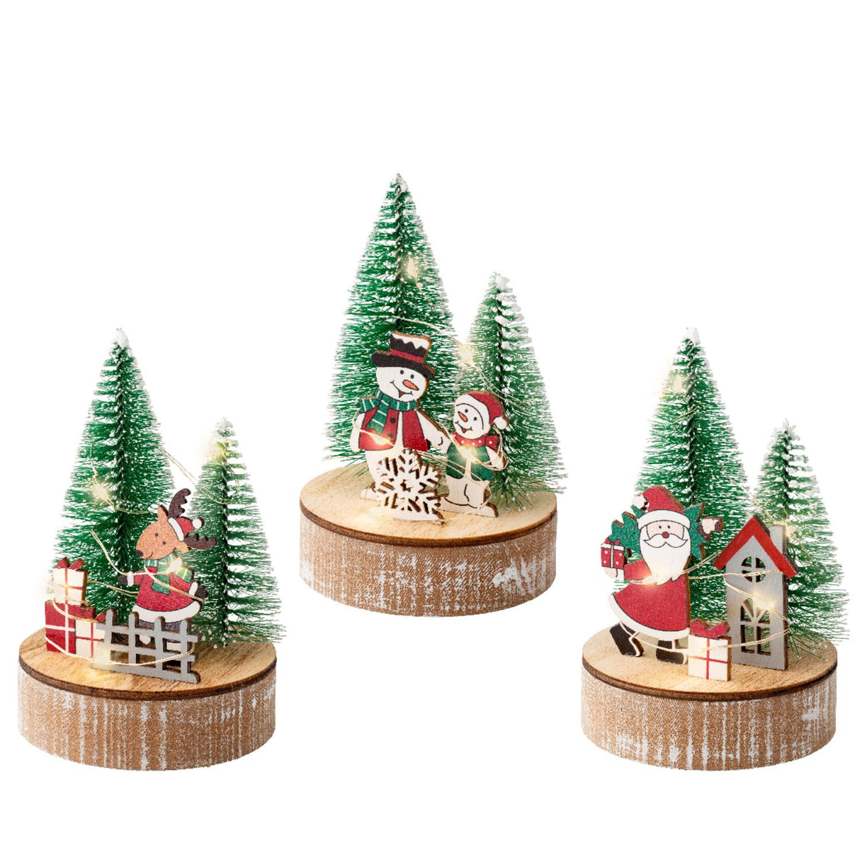 Lumineo 12.5cm Mdf Led Christmas Characters - (Choice of 3)