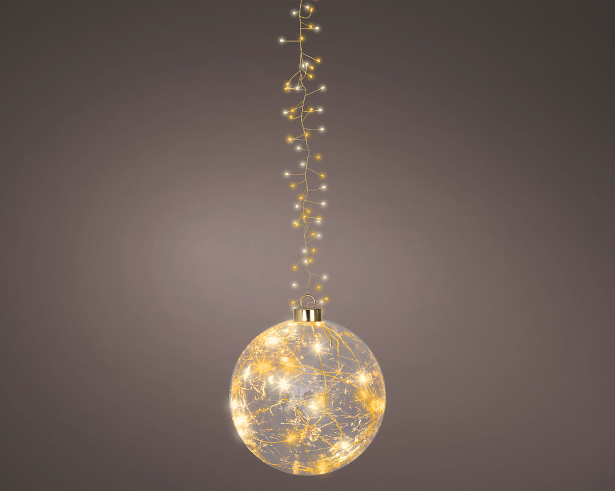 Lumineo 14cm Flashing Micro LED Hanging Ball - Warm White/Classic Warm - 480032