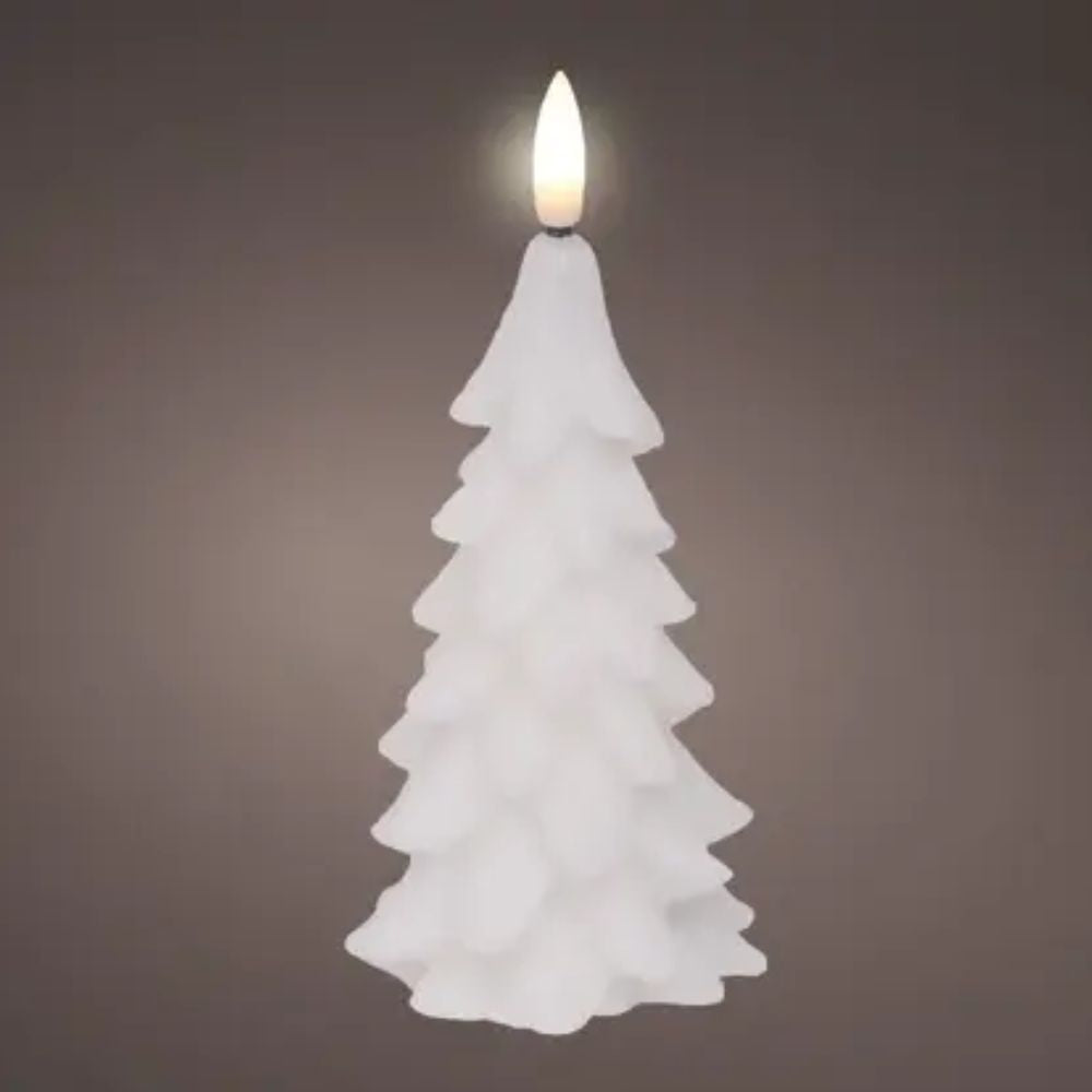 Lumineo 15.5cm White LED Candle Wax Tree