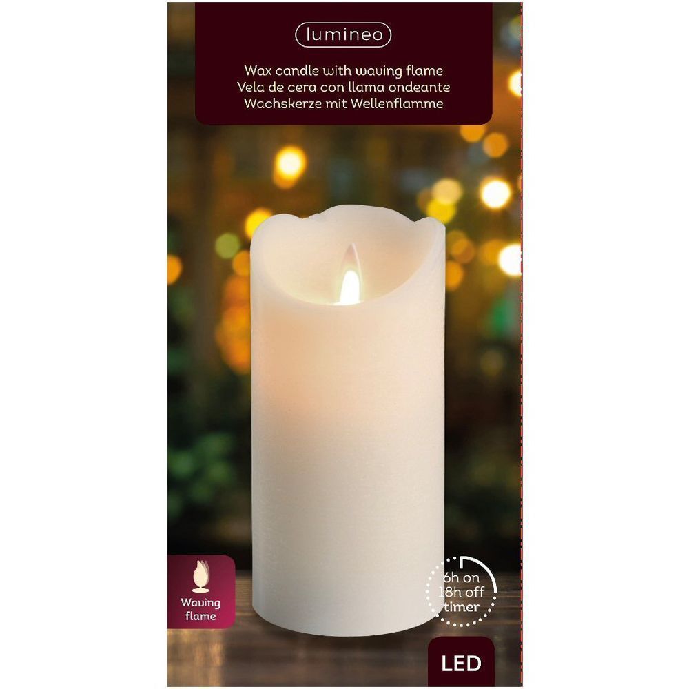 Lumineo 15cm LED Cream Wax Waving Candle