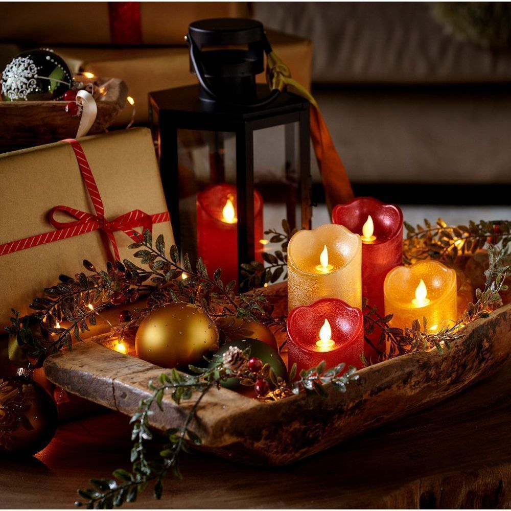 Lumineo 15cm LED Red Wax Waving Candle