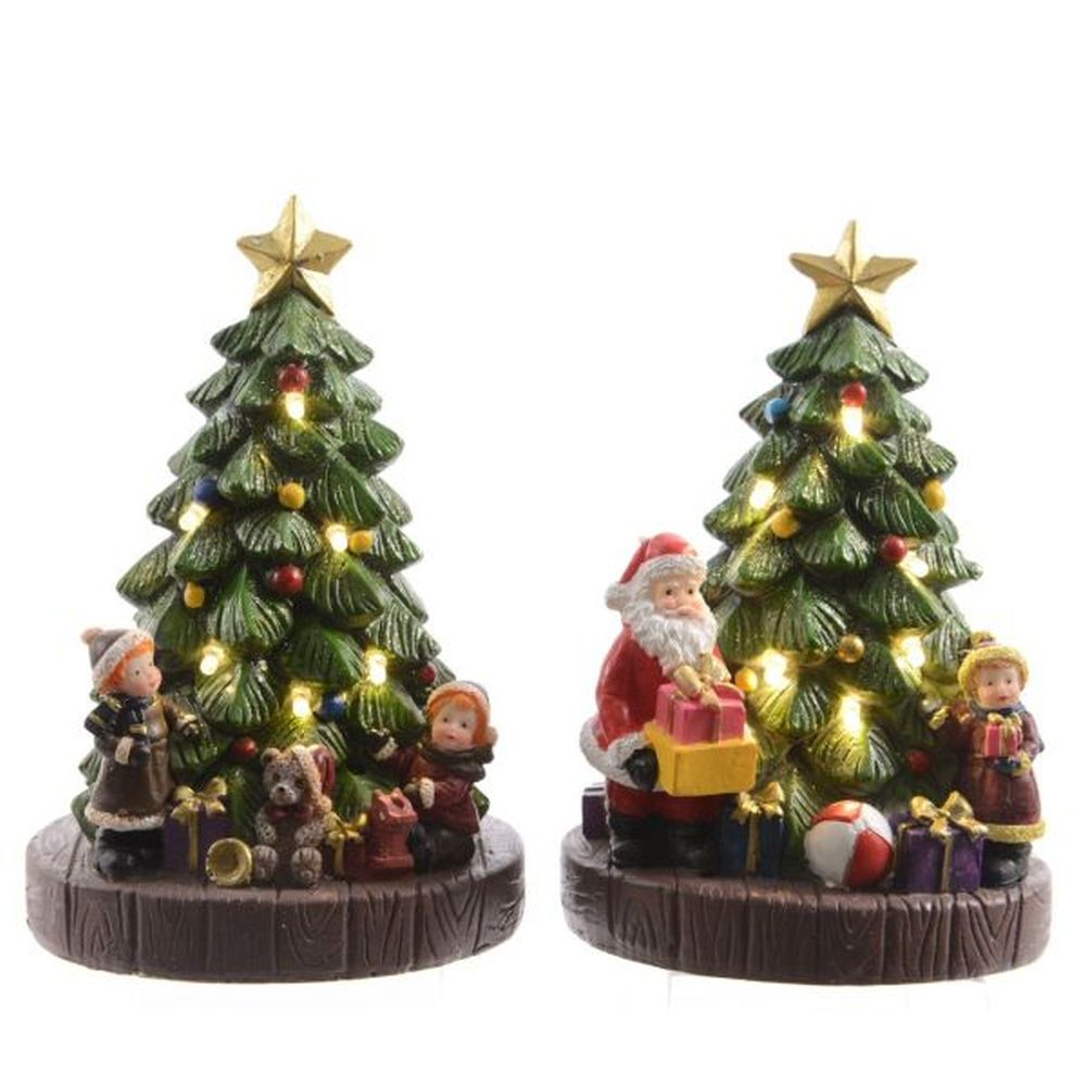 Lumineo 16cm LED Christmas Tree Scene Ornament (Choice of 2)