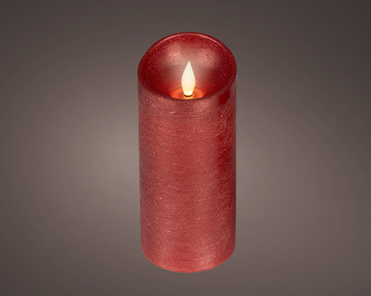Lumineo 17cm LED Realistic Wax Candle - Warm White - Red - 480700