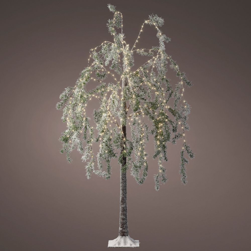 Lumineo 1.5m (5ft) Warm White Micro LED Green Foliage Twig Tree