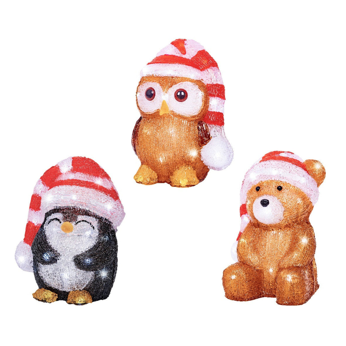 Lumineo 21cm Cool White LED Outdoor Animals – Penguin, Owl, or Bear