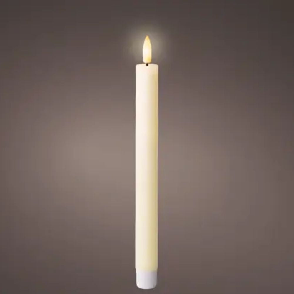 Lumineo 24.5cm White LED Wick Dinner Candle