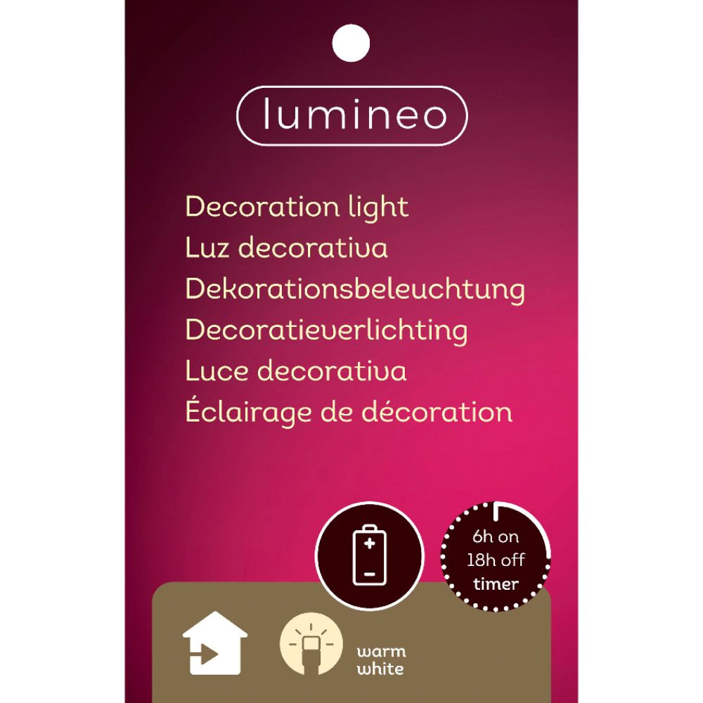 Lumineo 24cm Micro LED Polyresin Santa Ornament