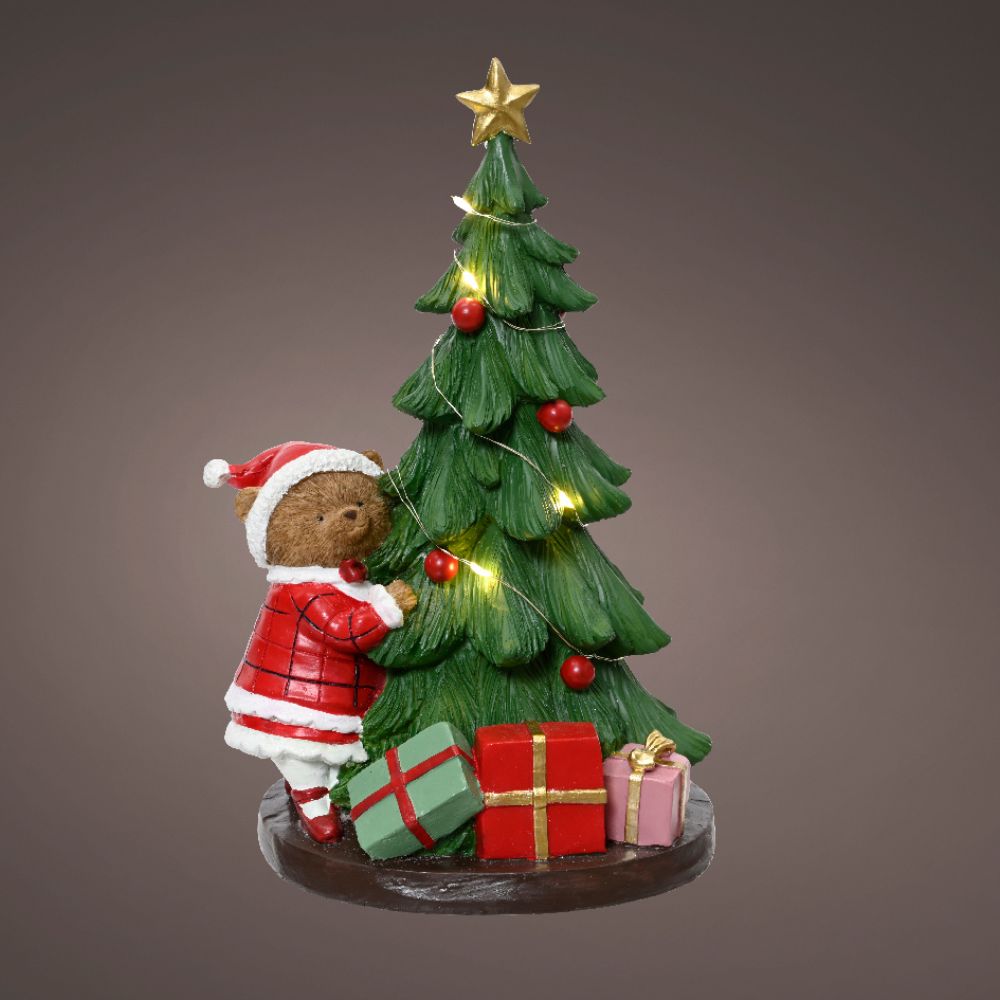 Lumineo 27cm Polyresin Christmas Tree Ornament