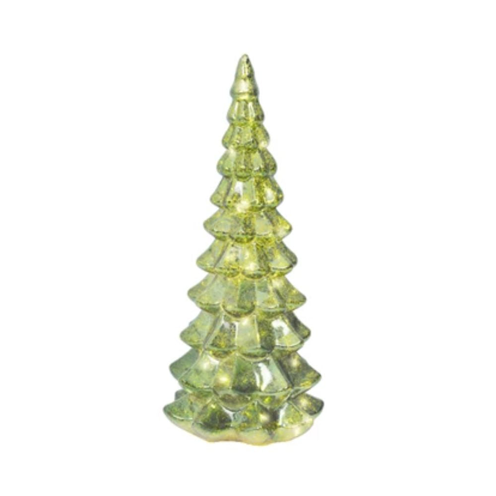 Lumineo 32cm Green Micro LED Glass Tree