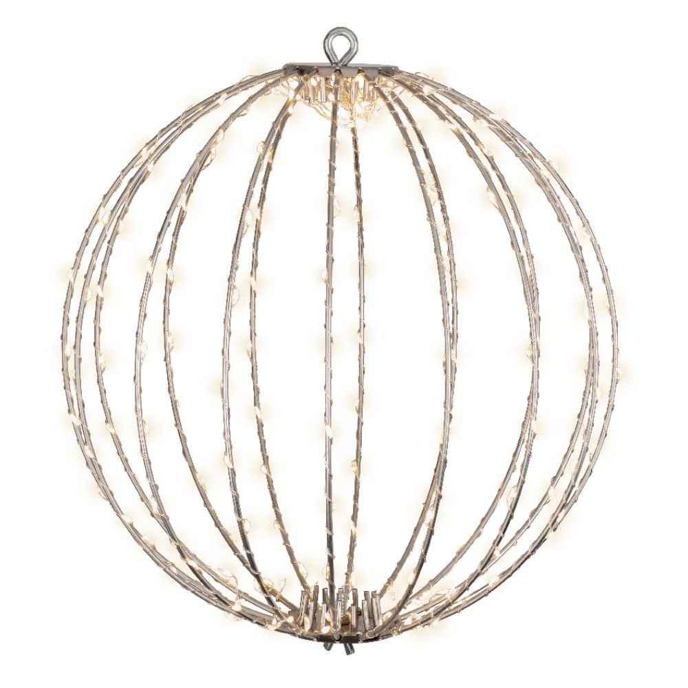 Lumineo 38cm Warm White LED Lit Metal Frame Ball Decoration