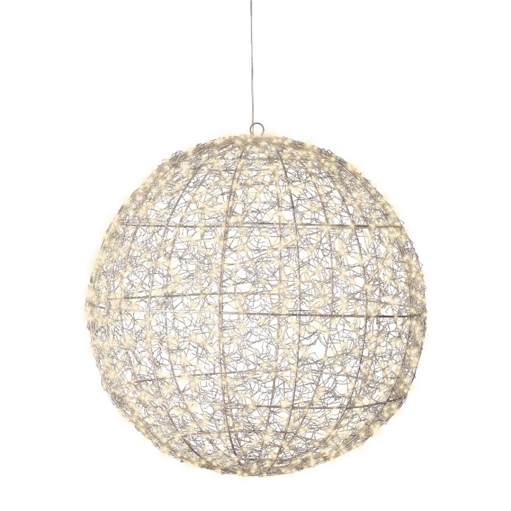Lumineo 58cm Warm White LED Lit Metal Frame Ball Decoration
