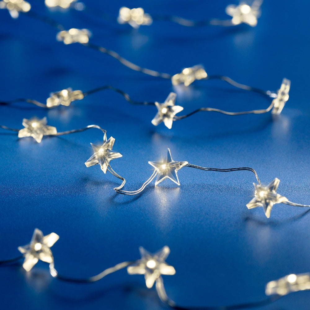 Lumineo 60 Warm White Micro LED Battery Star String Lights (3m)