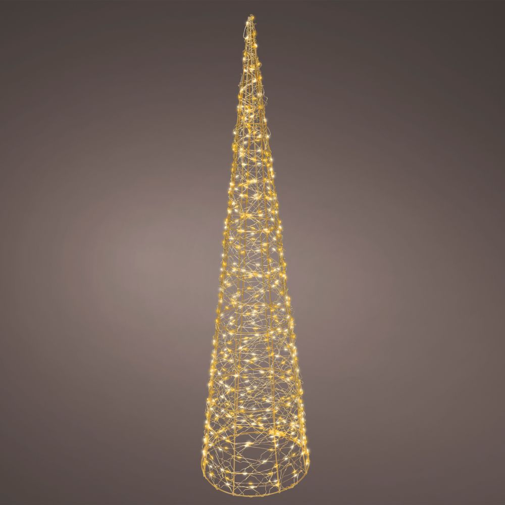 Lumineo 90cm Warm White Twist Frame Outdoor Tree - 500 Micro LED