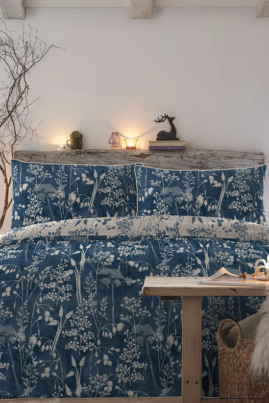 J Rosenthal Single Blue Rohan Foliage Print Duvet Cover Set