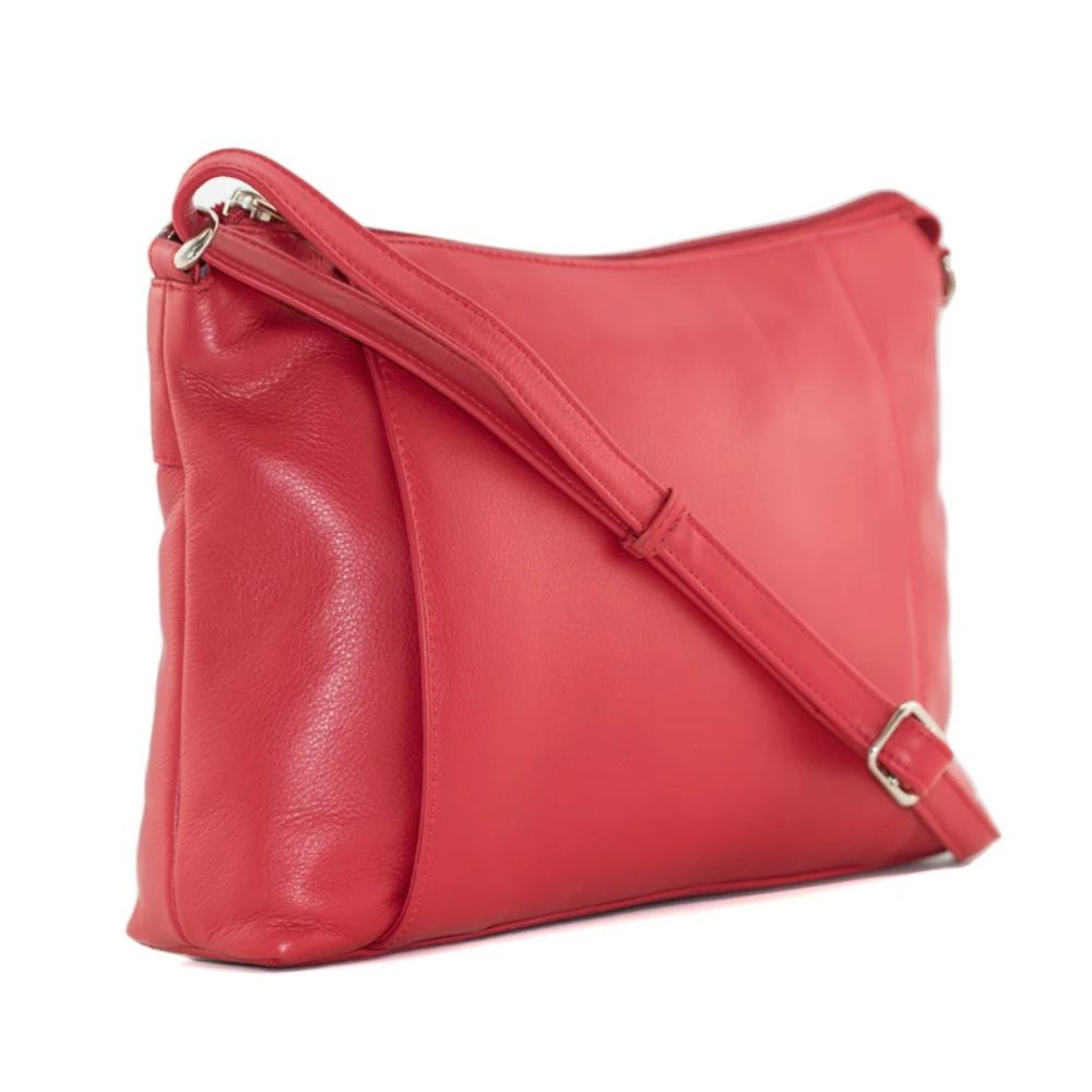 Mala Leather Anishka Slouch Bag - Red