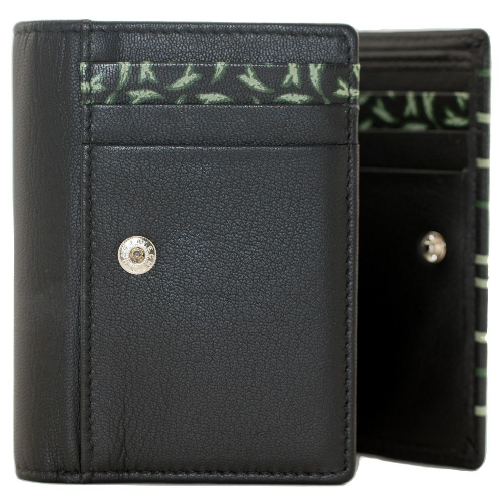 Mala Leather Aurora Tri fold Purse - Black