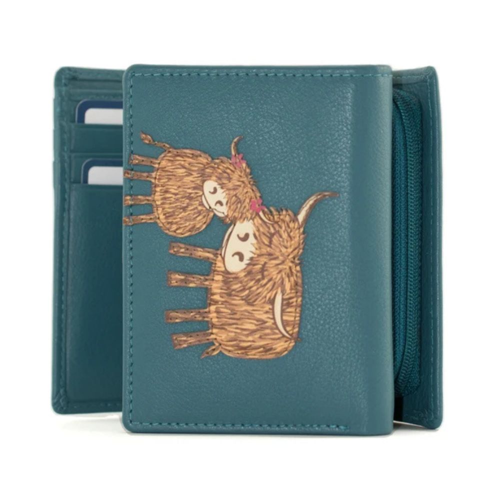 Mala Leather Bella Mum and Daughter Small Tri fold Purse - Teal