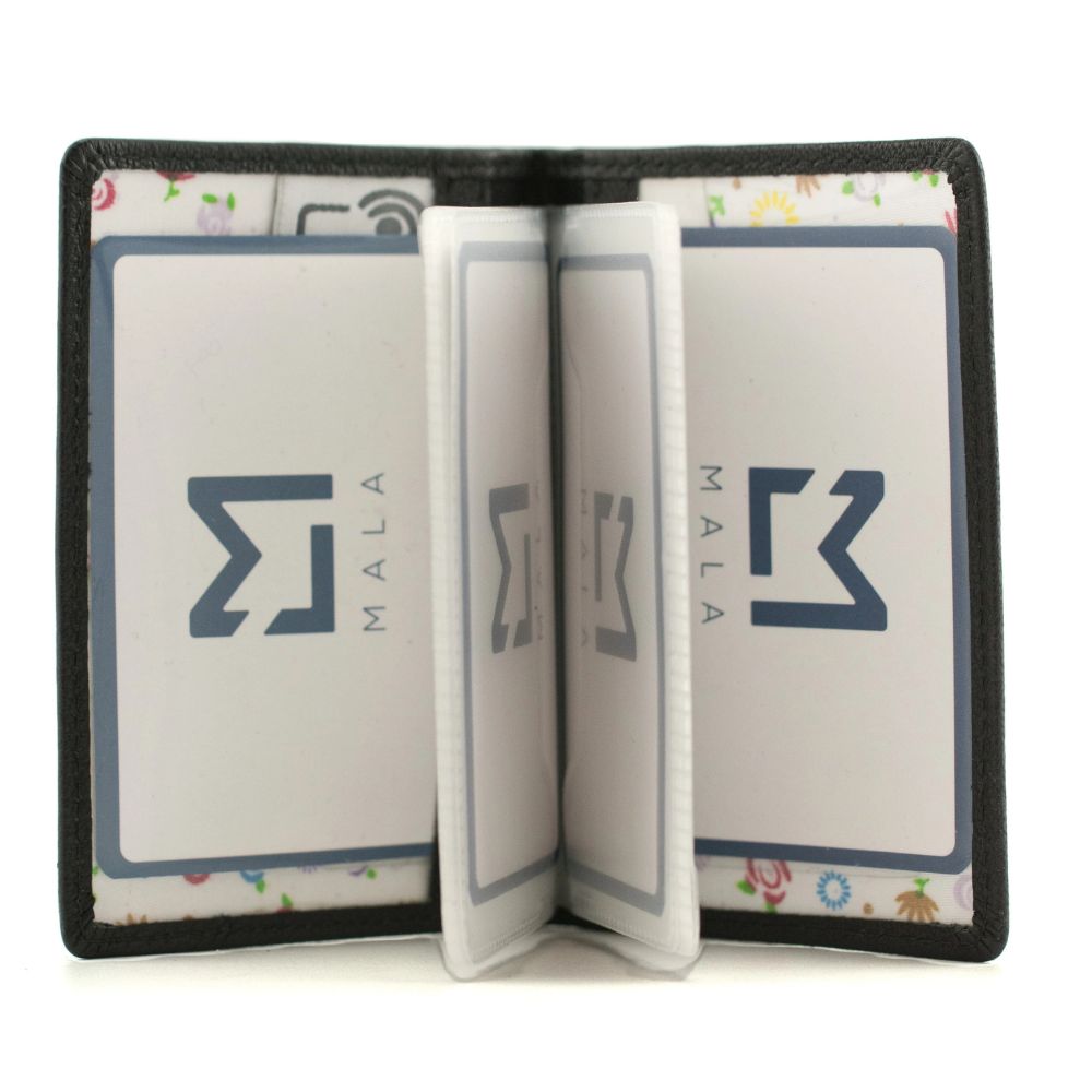 Mala Leather Callum the Cow ID/Card Holder -Black