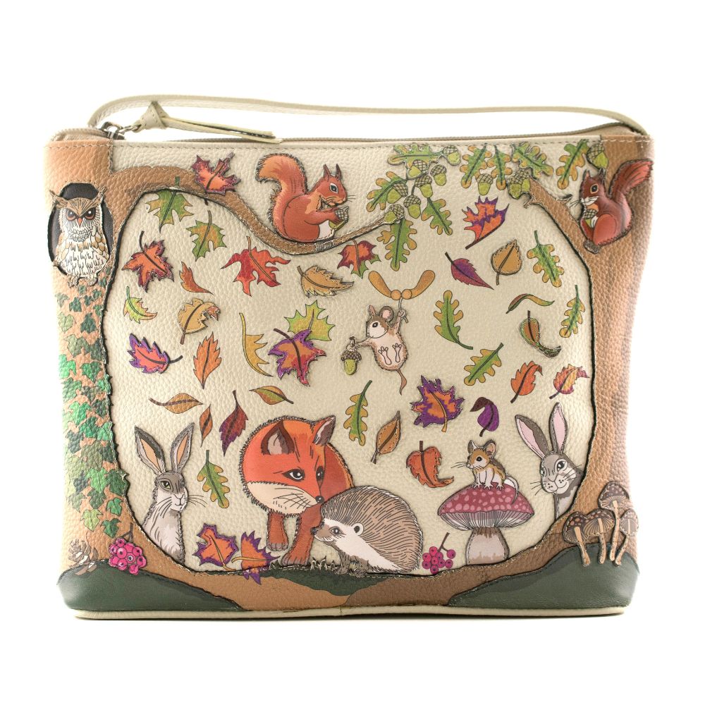 Mala Leather Foxglove Forest Leather Midi Crossbody Bag