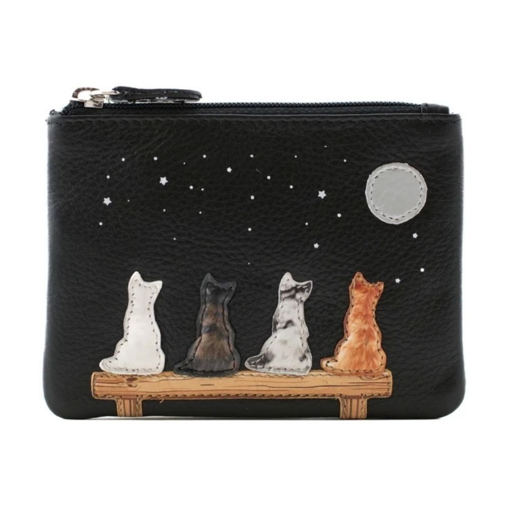Mala Leather Midnight Coin Purse - Black