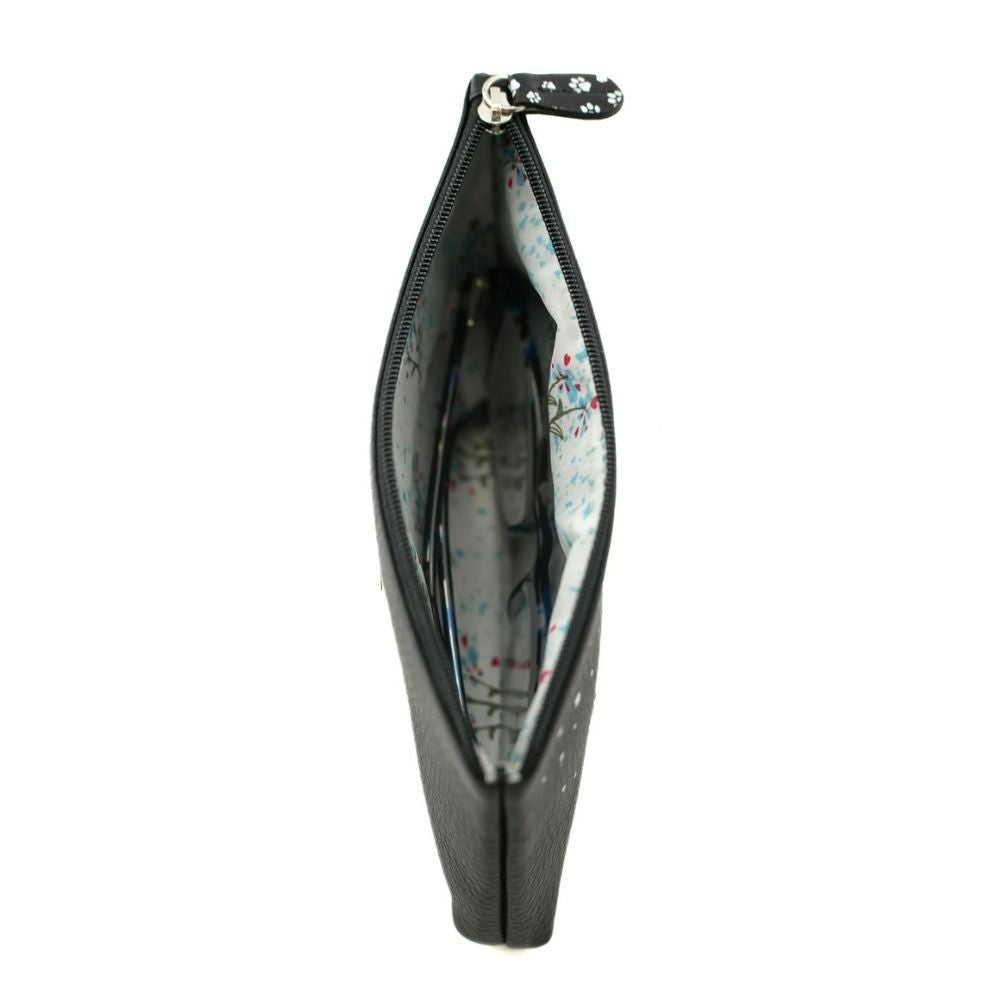 Mala Leather Midnight Glasses Case - Black