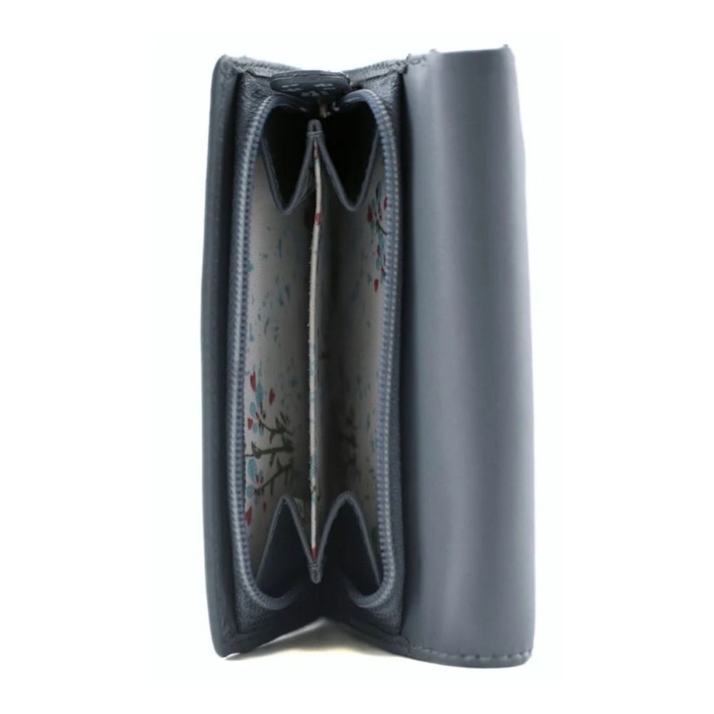 Mala Leather Midnight Tri Fold Purse - Denim