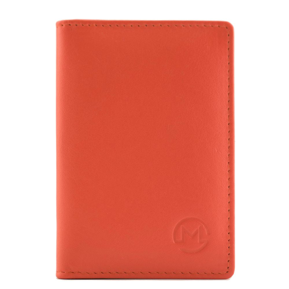 Mala Leather Origin Plain Leather Basic ID & Card Holder - Orange