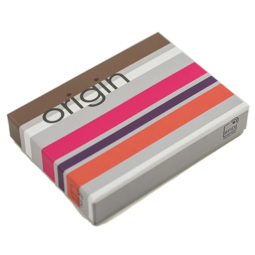 Mala Leather Origin Plain Leather Basic ID & Card Holder - Orange