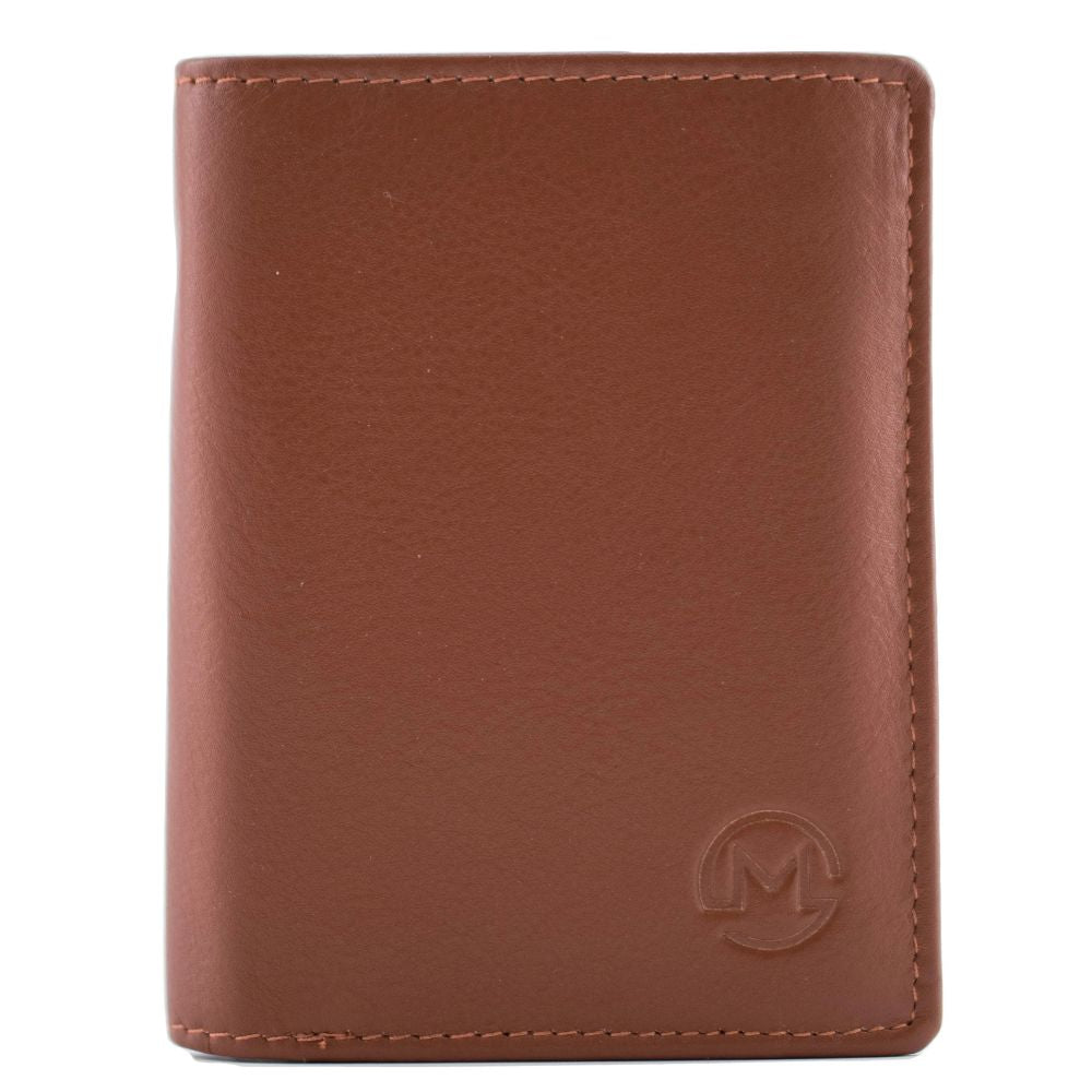 Mala Leather Origin Plain Leather Compact Shirt Wallet With Coin Pocket - Tan