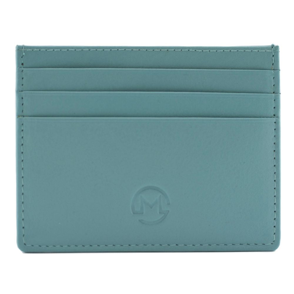 Mala Leather Origin Plain Leather Card Holder With Zip Pocket - Turquiose