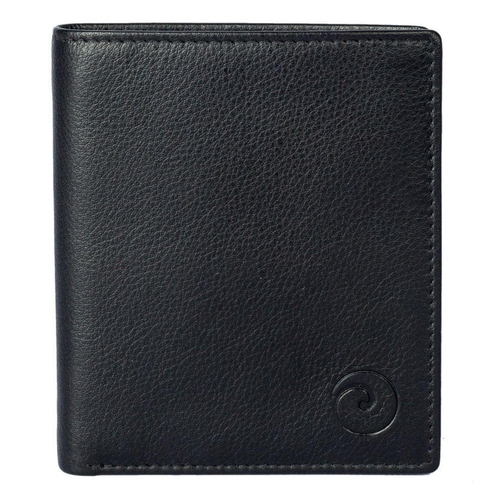 Mala Leather Origin Shirt Wallet with Coin - Black