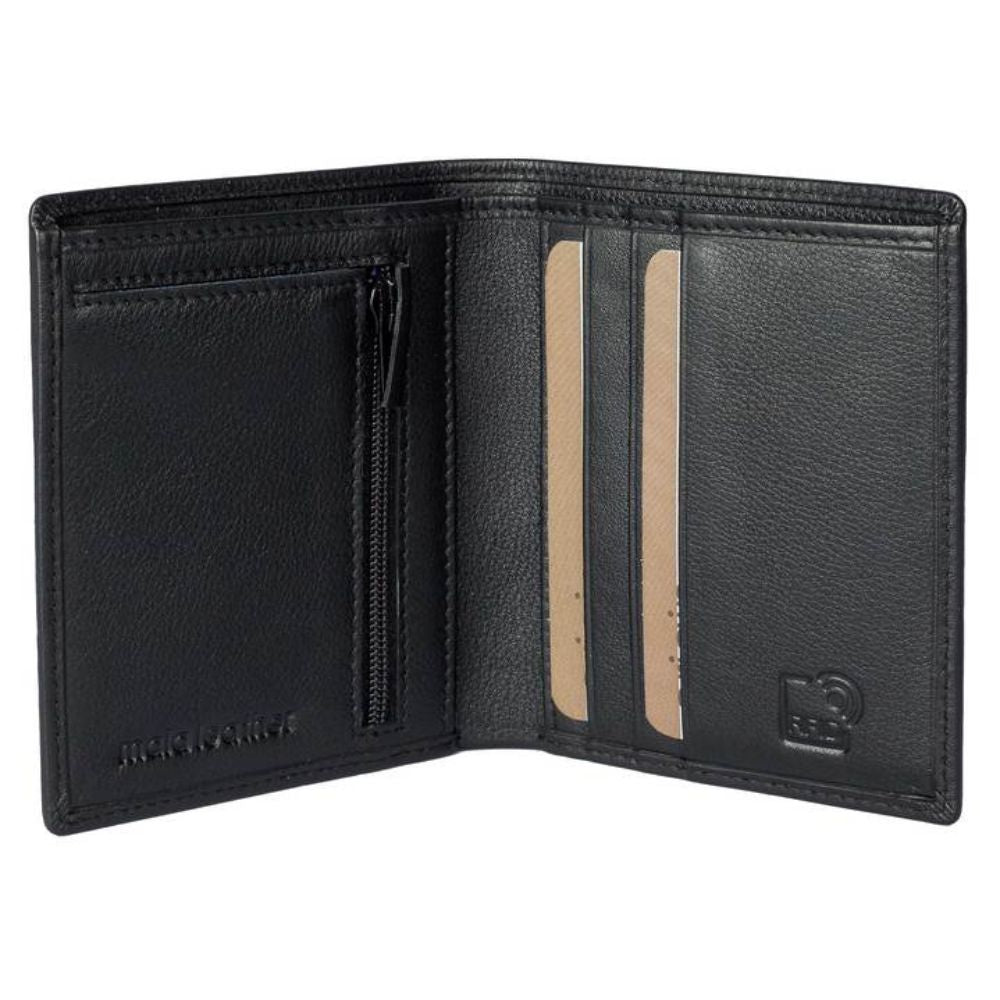 Mala Leather Origin Shirt Wallet with Coin - Black