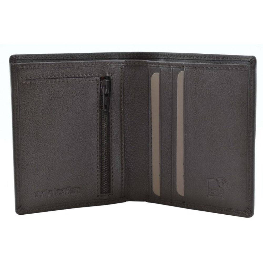 Mala Leather Origin Shirt Wallet with Coin - Brown