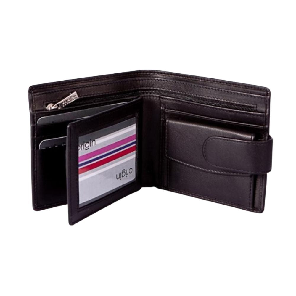 Mala Leather Origin Tab Wallet with Coin Pocket & RFID Protection - Black