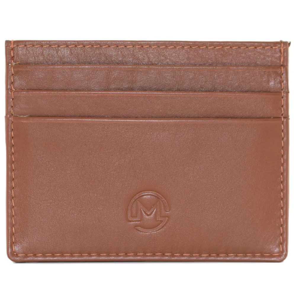 Mala Leather Tan Origin Plain Leather Card Holder With Zip Pocket - Old Railway Line Garden Centre