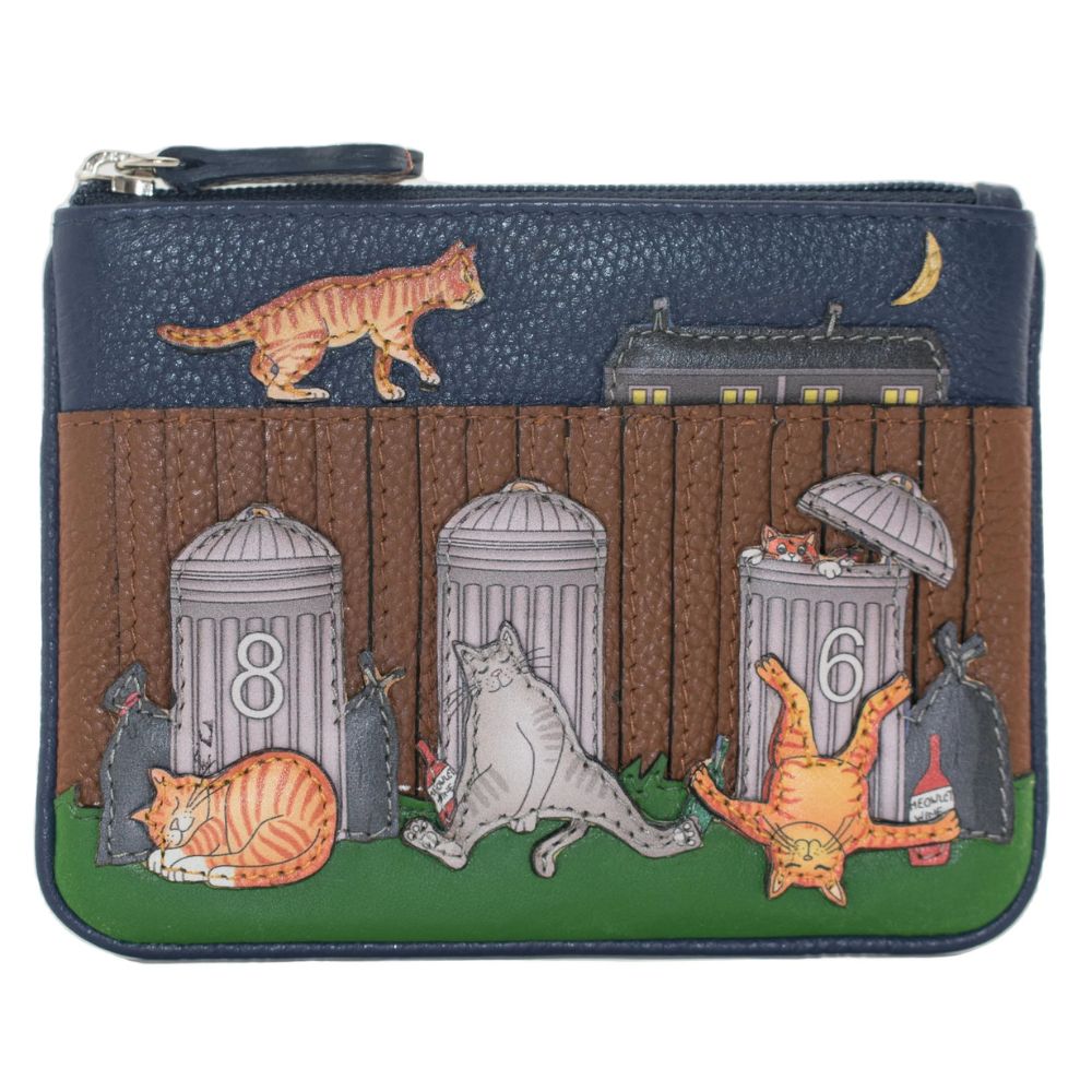 Mala Leather Alley Cats Leather Coin & Card Purse