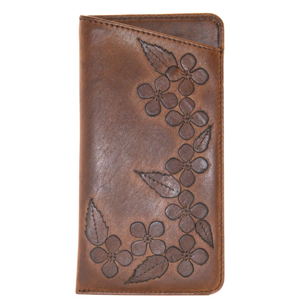 Mala Leather Wild Bloom Classic Tan Leather Glasses Case