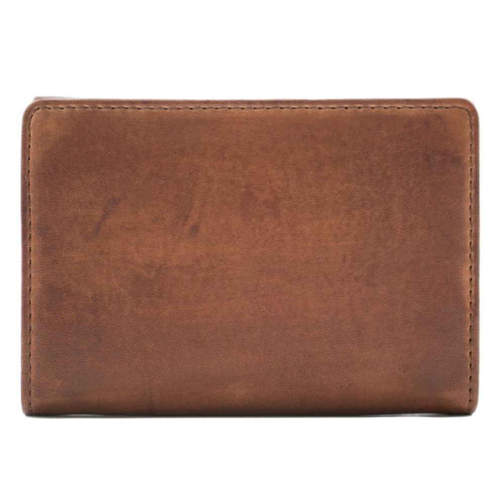Mala Leather Wild Bloom Classic Tan Leather Tri fold Purse