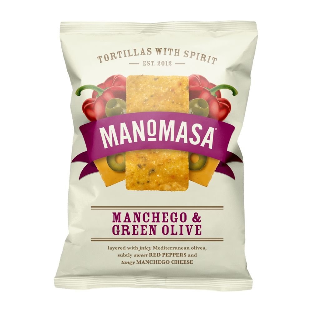 ManoMasa 160g Manchego & Green Olive Tortilla Chips - Old Railway Line Garden Centre