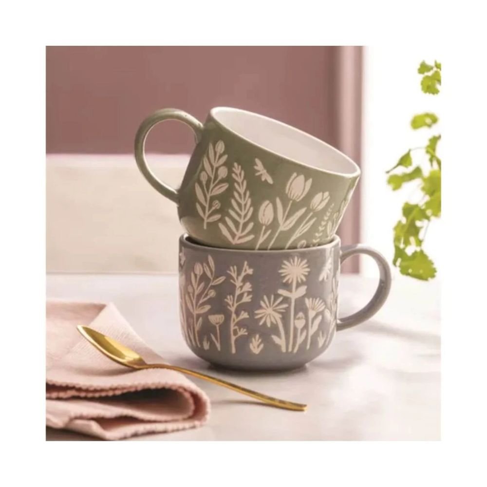 Mason Cash400ml In The Meadow Green Tulip Mug - Old Railway Line Garden Centre