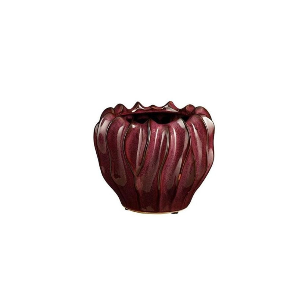 Mica Decorations 19cm Purple 'Thom' Ceramic Pot