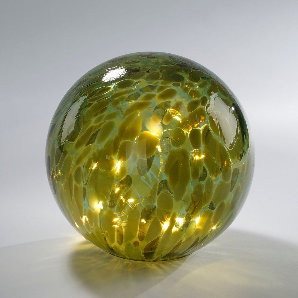 Mica Decorations 20cm Green LED Battery Operated Globe