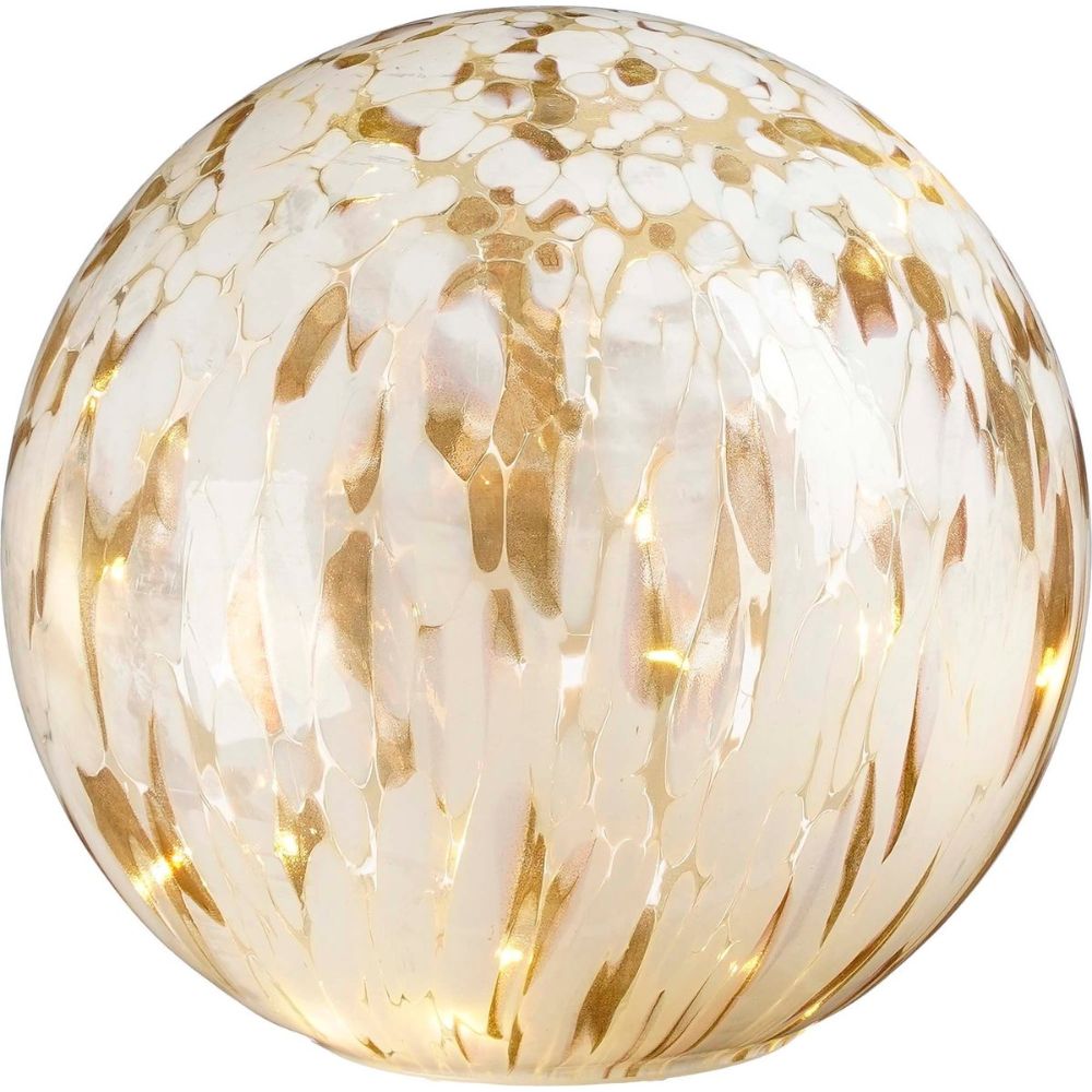 Mica Decorations 20cm White LED Battery Operated Globe