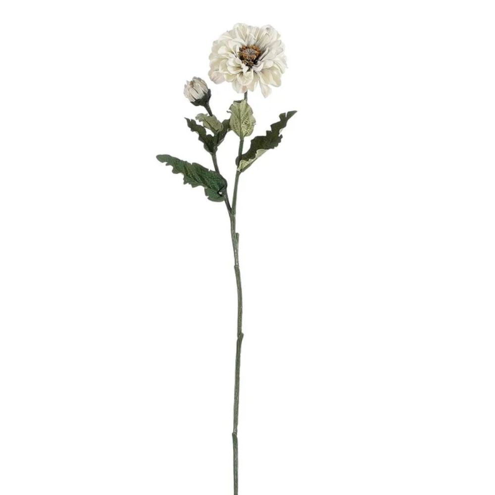 Mica Decorations 64cm White Artificial Zinnia Stem