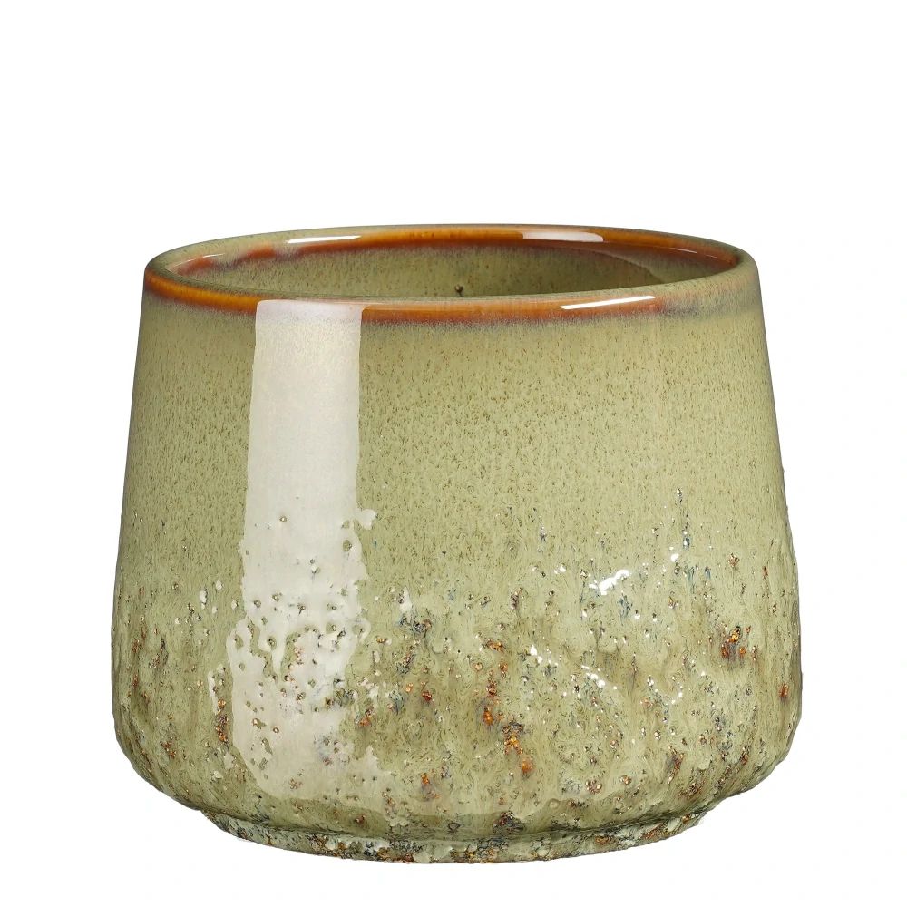 Mica Decorations 9cm Green 'Mylo' Pot