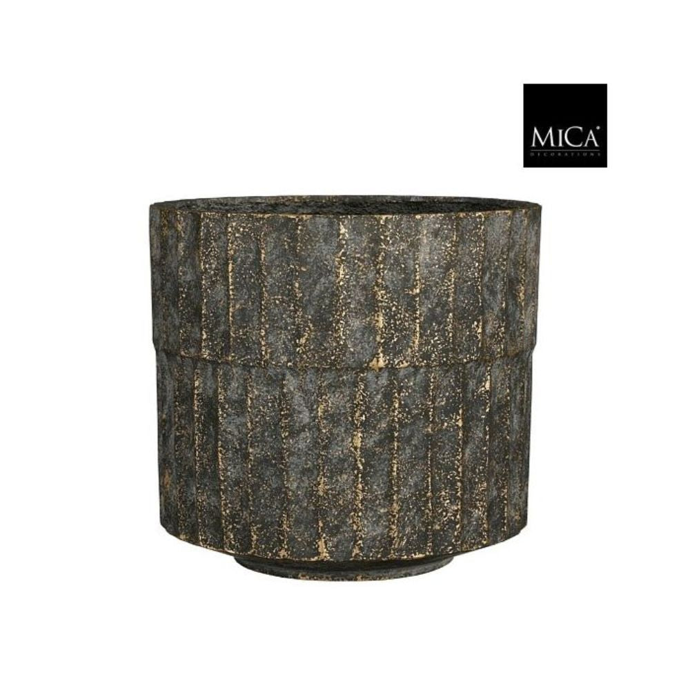 Mica Decorations Apiro Pot Round Black - H25.5 x D27.5cm